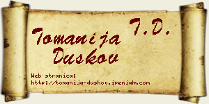 Tomanija Duškov vizit kartica